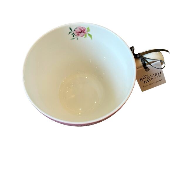 English Mug Co Fine China Pink Floral Coffee Mug Tea Cup 12oz Set of 2 New - Picture 5 of 15